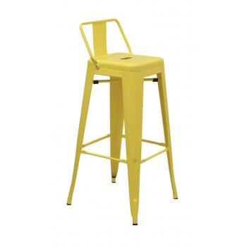 SET OF 2 MARAIS STOOL BAR YELLOW WITH BACK REST